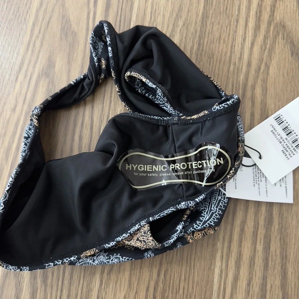 NEW Faithful The Brand Womens Paisley Two Piece Bathing Suit Black Small/Medium*